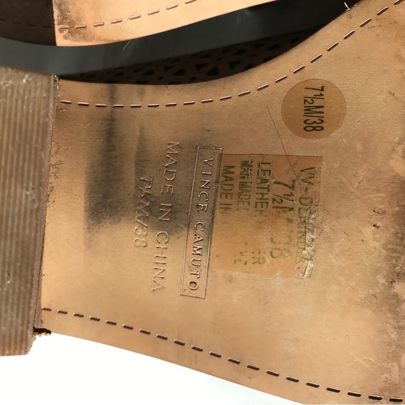 Vince Camuto tan mesh leather m booties size 7.5 - Picture 7 of 8